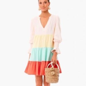 Pomander Place Pastel Tiered Mini Dress - Pink, Yellow, Mint, Coral